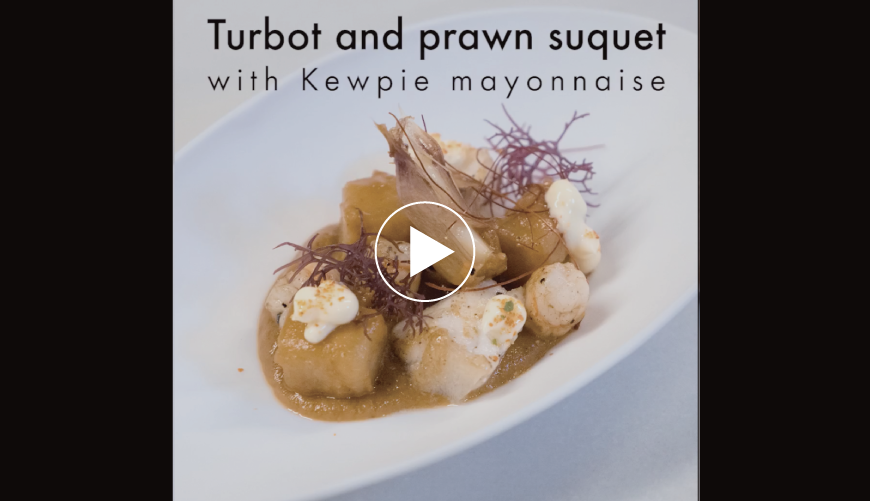 This is a traditional Catalonian recipe, Suquet. But with a kewpie mayonnaise twist from Chef Hideki Matsuhisa! 